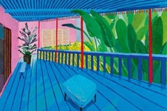 David Hockney
"Garden with Blue Terrace" 2015
Acrylic on canvas
48 x 72"
© David Hockney
Photo Credit: Richard Schmidt