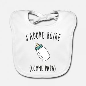Bavoir j'adore boire comme papa