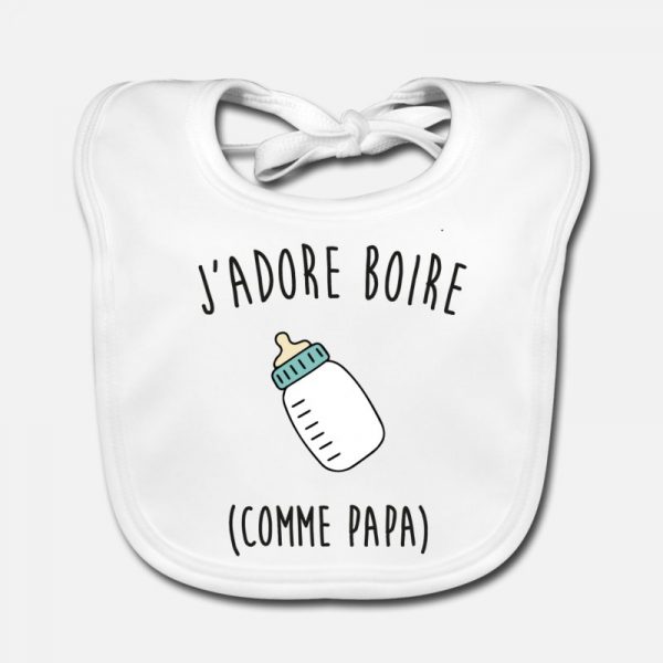 Bavoir j'adore boire comme papa